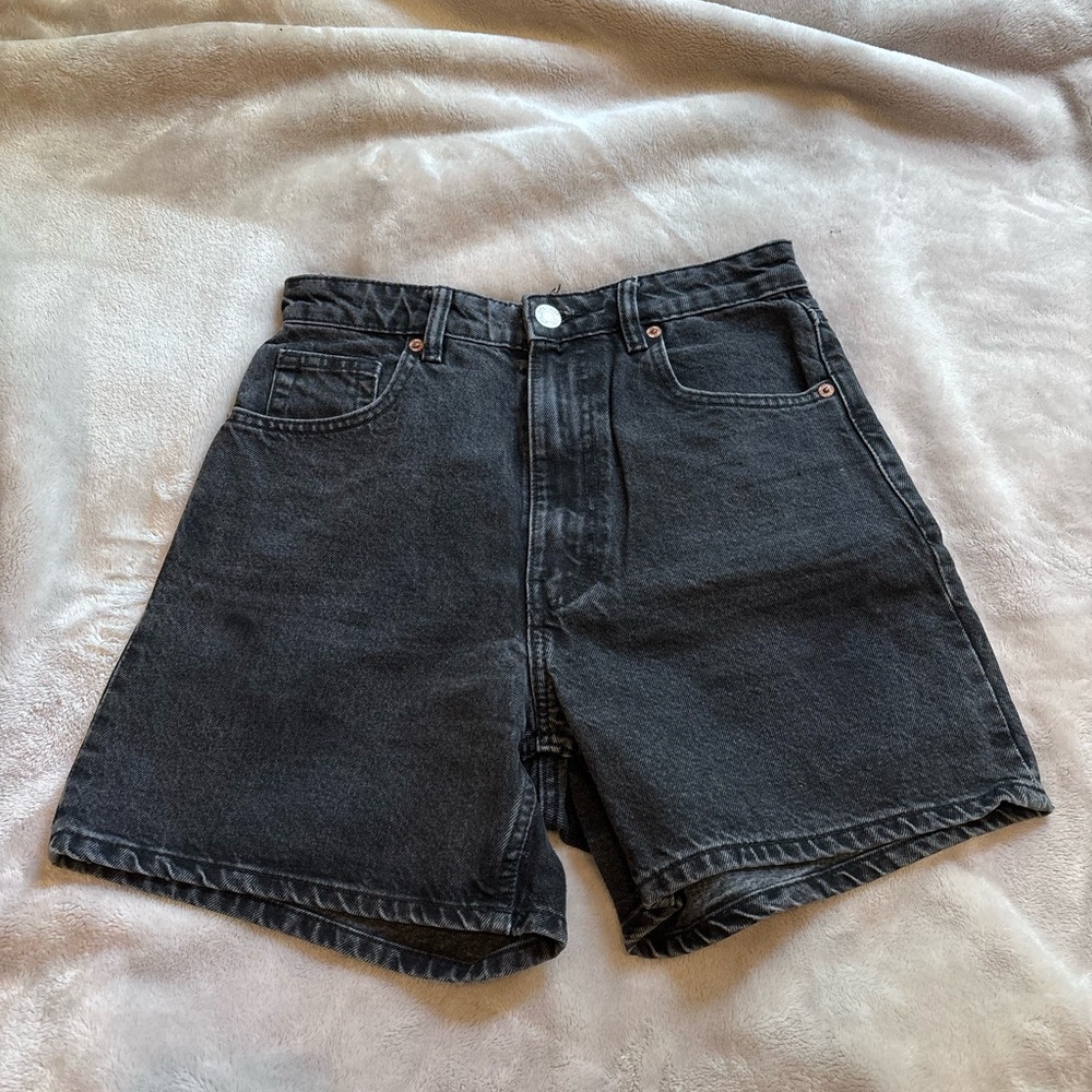 Zara black denim shorts